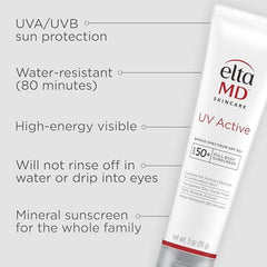 EltaMD UV Active sunscreen applied to the face during a hike.