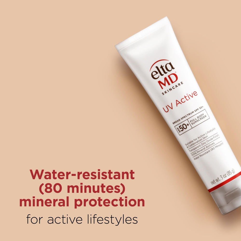 EltaMD UV Active mineral formula with zinc oxide and titanium dioxide.
