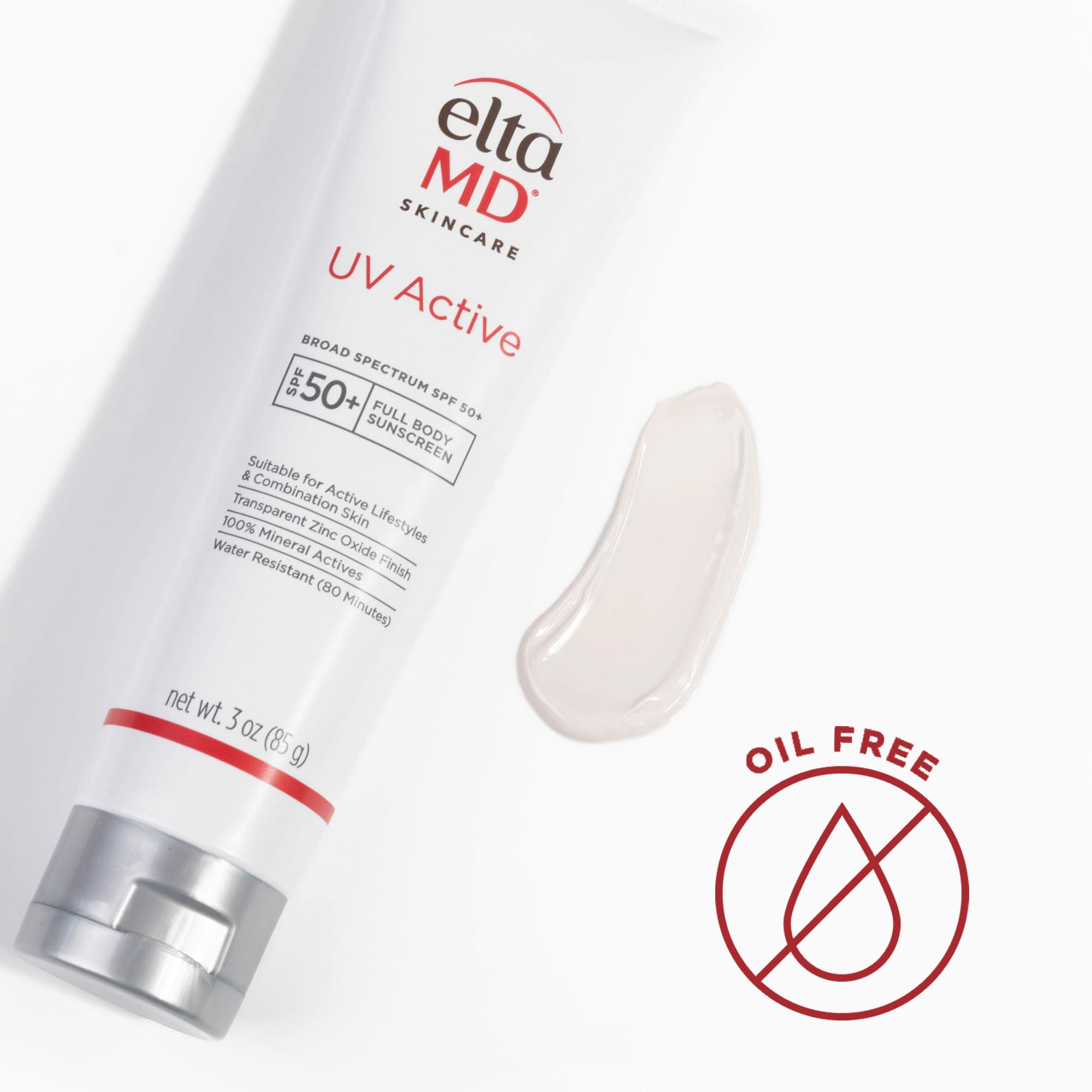 EltaMD UV Active sunscreen shown while swimming for water resistance.