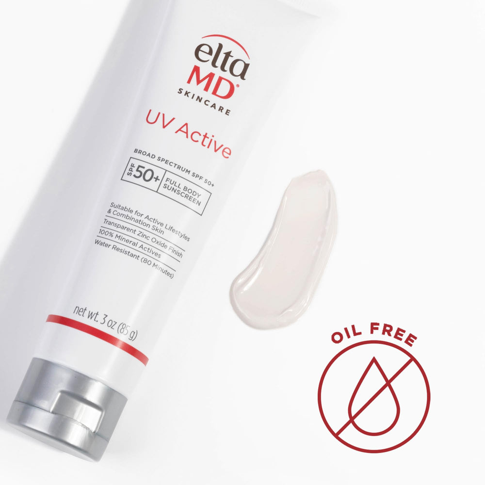 EltaMD UV Active sunscreen shown while swimming for water resistance.