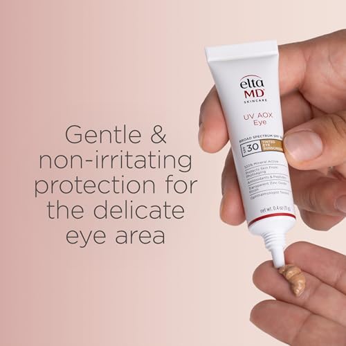 EltaMD packaging box highlights antioxidants and dermatologist-friendly ingredients for sensitive eye skin