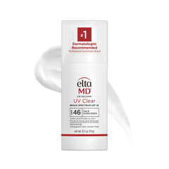 EltaMD UV Clear sunscreen bottle front view, lightweight and travel ready.
