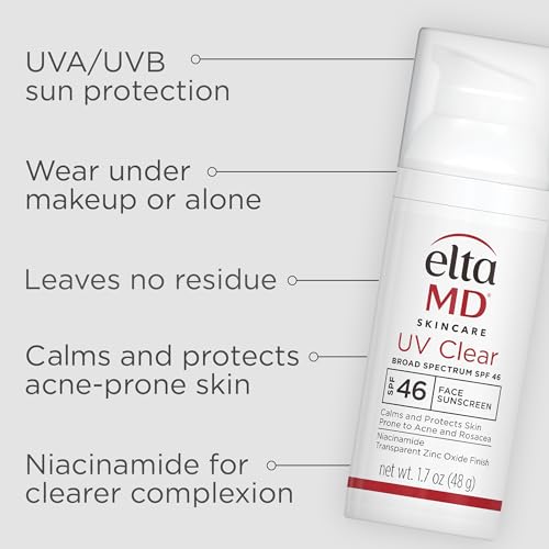 EltaMD UV Clear pump bottle dispensing a small amount for easy application.