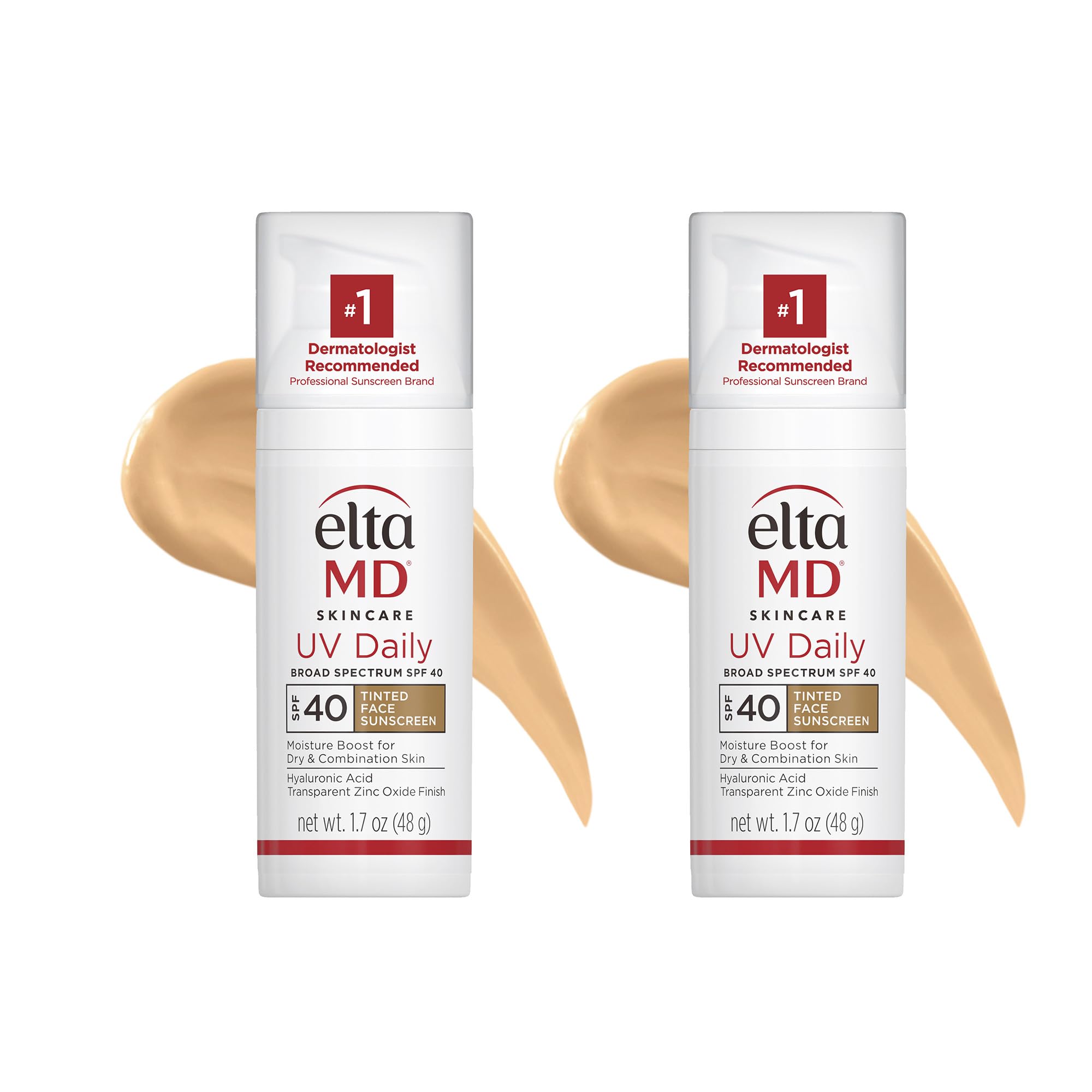 EltaMD UV Daily SPF 40 tinted bottle showing moisturizing, sheer tint