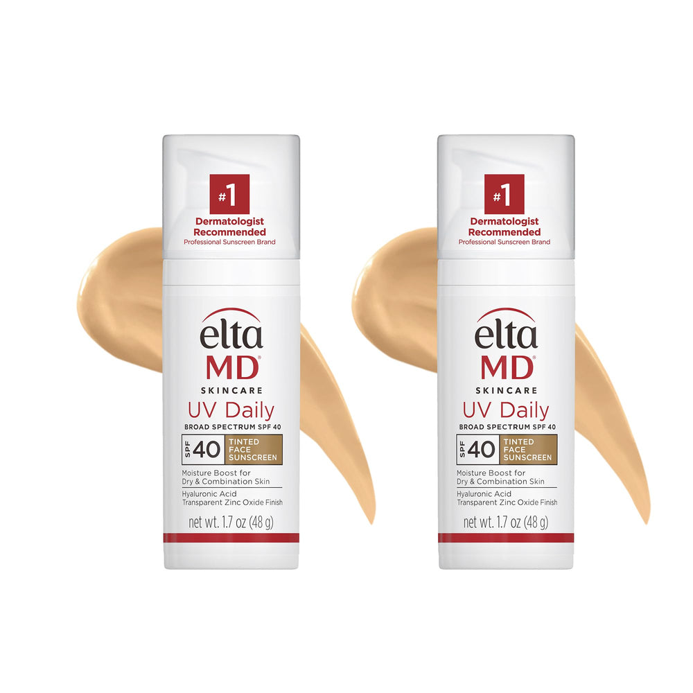EltaMD UV Daily SPF 40 tinted bottle showing moisturizing, sheer tint