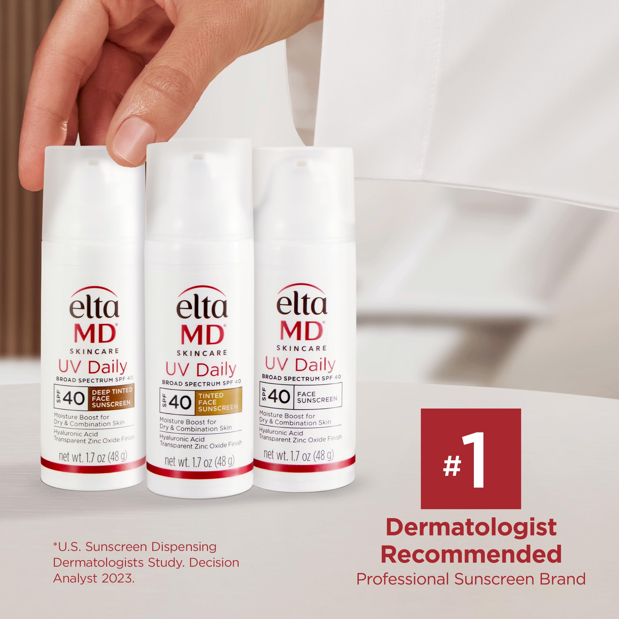 EltaMD UV Daily SPF 40 tinted application on face blending naturally