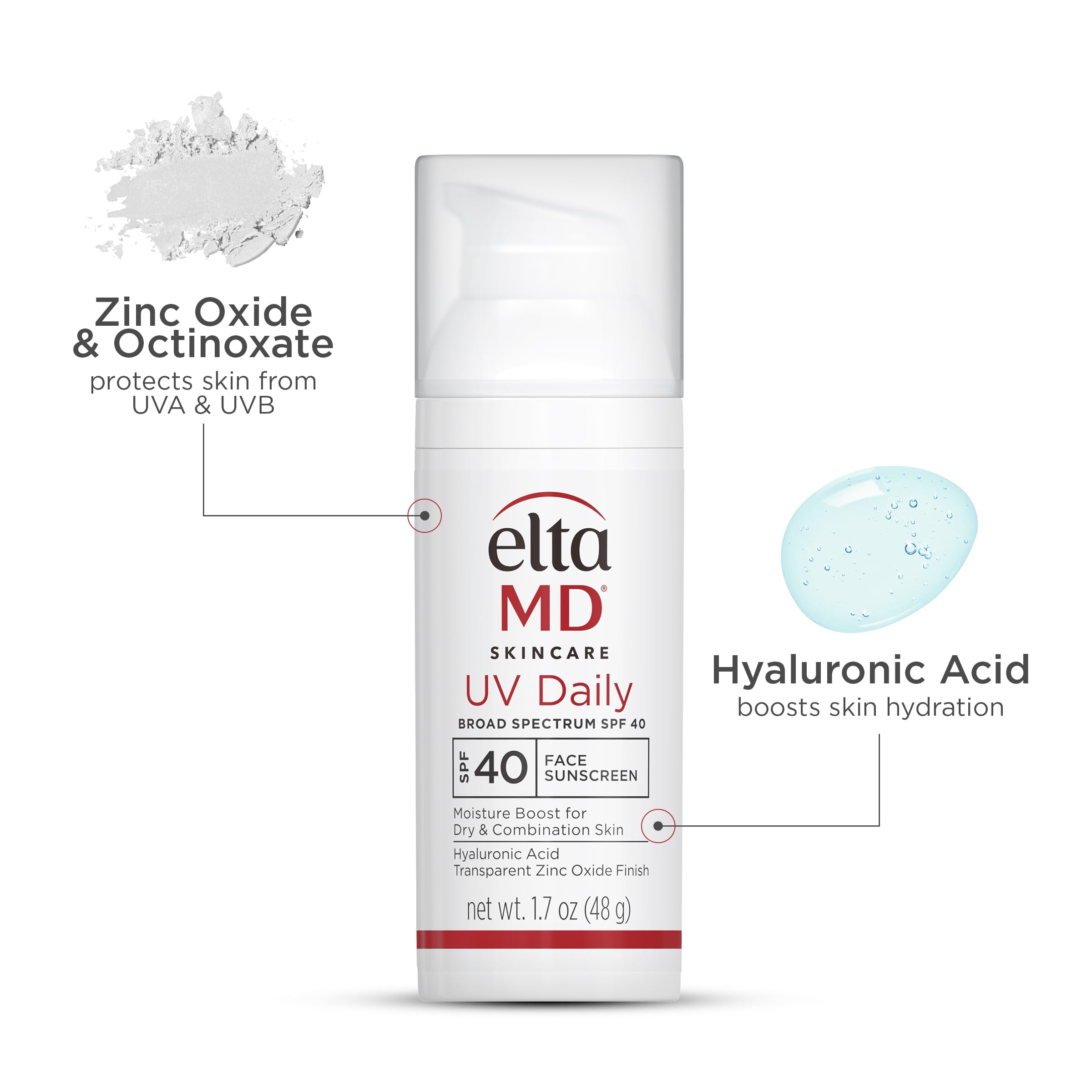 Under-makeup application scene shows primer-like performance from EltaMD UV Daily.