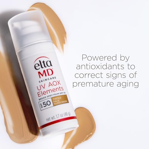 EltaMD UV Elements swatch on skin showing universal tint and natural glow