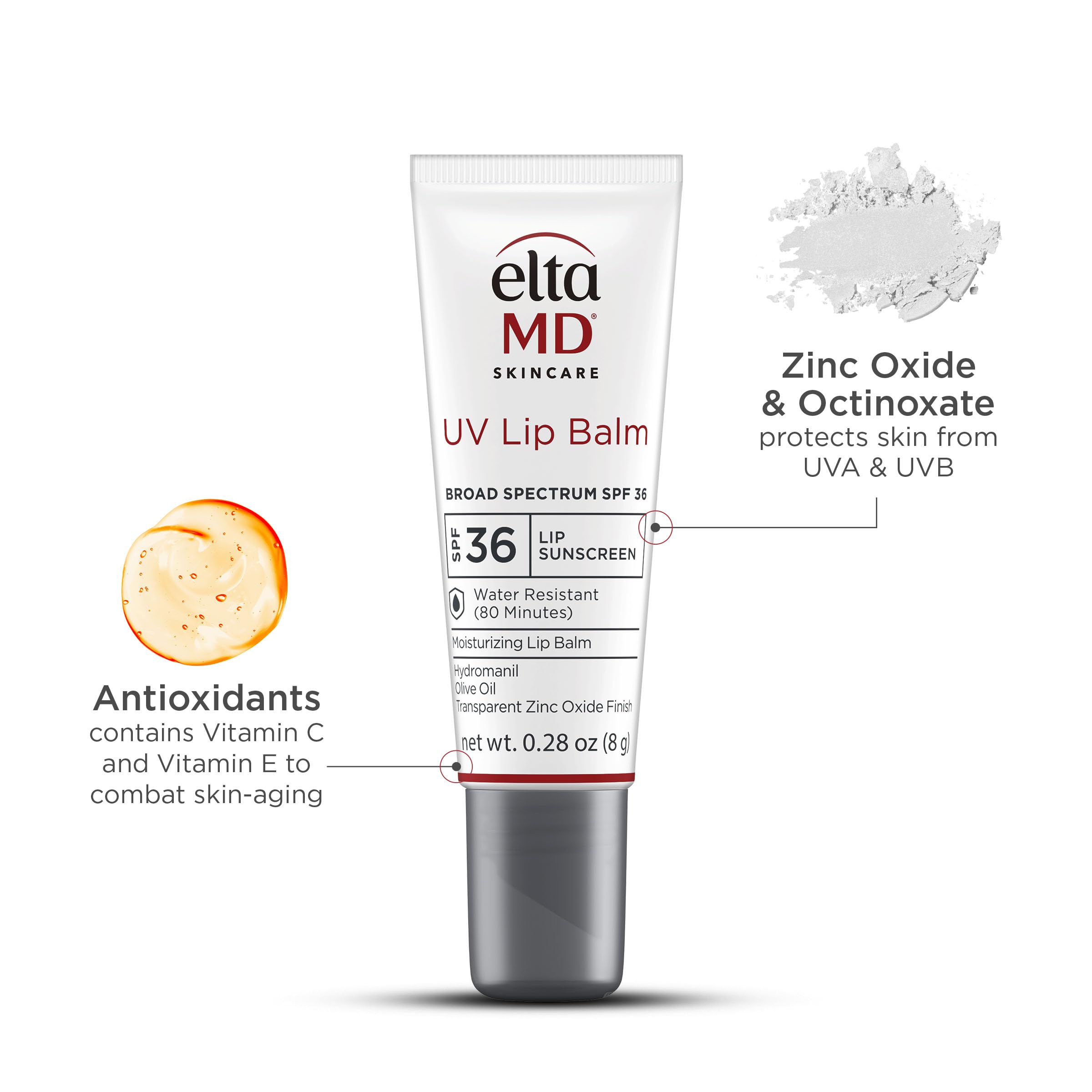 EltaMD UV Lip Balm sweat-resistant texture during outdoor activity