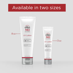 EltaMD UV Lotion with zinc oxide emphasizing mineral protection and a non-greasy feel.