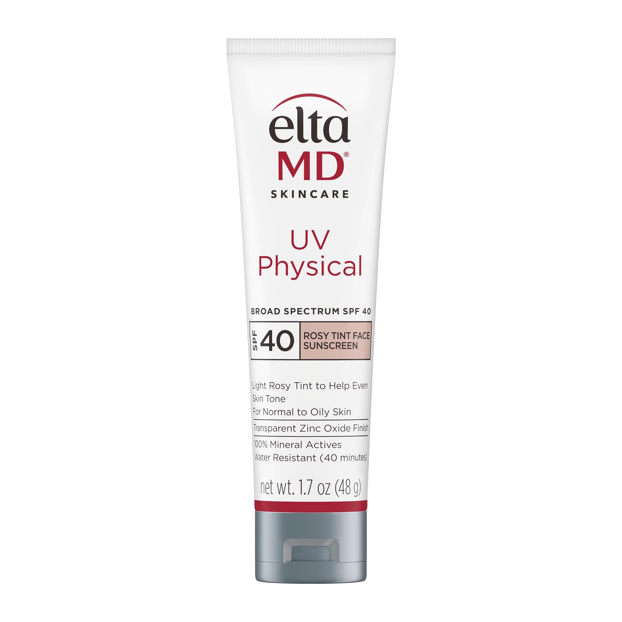 EltaMD UV Physical Rosy Tint sunscreen bottle shown for daily mineral protection