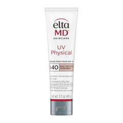 EltaMD UV Physical Rosy Tint sunscreen bottle shown for daily mineral protection