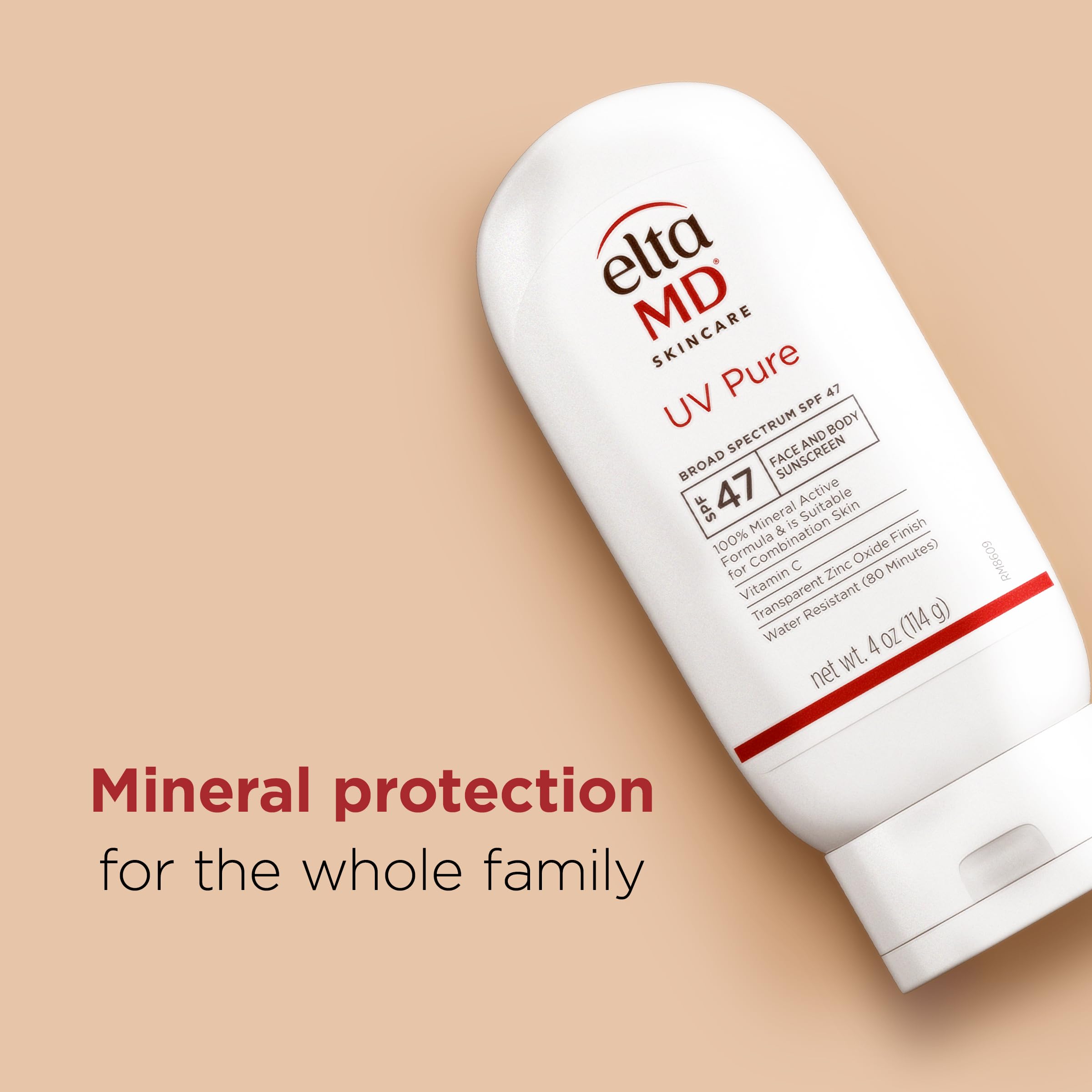 EltaMD UV Pure mineral blend bottle with zinc oxide and titanium dioxide.