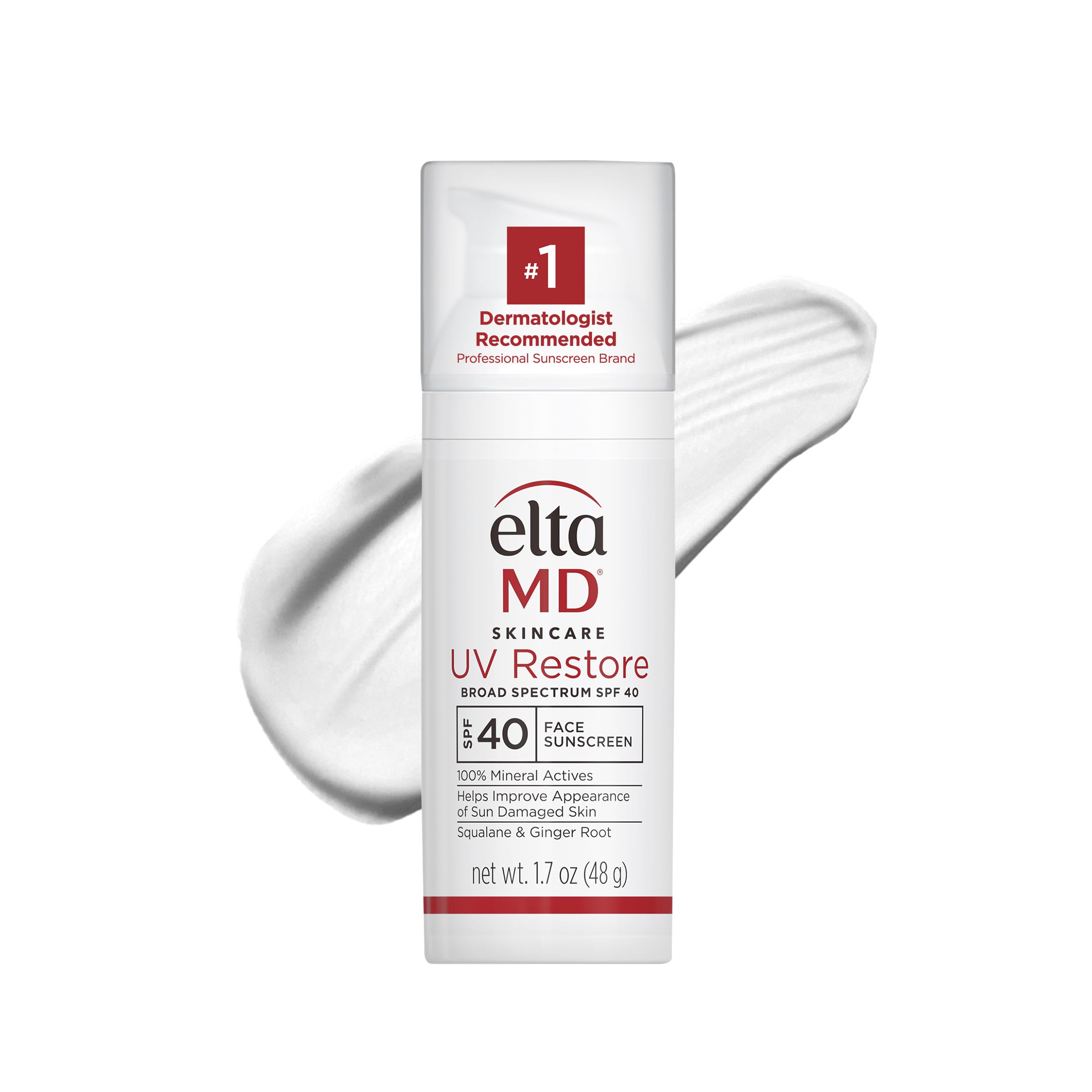 EltaMD UV Restore bottle showing SPF 40 mineral protection.