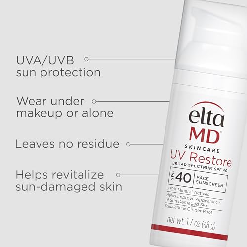 Close-up of EltaMD UV Restore texture highlighting lightweight moisture from Squalane.