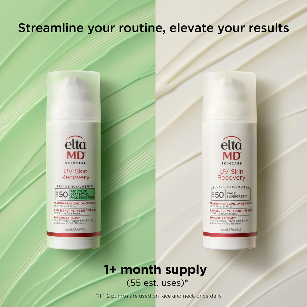 EltaMD UV Skin Recovery SPF 50 zinc oxide filter emphasizes mineral barrier protection