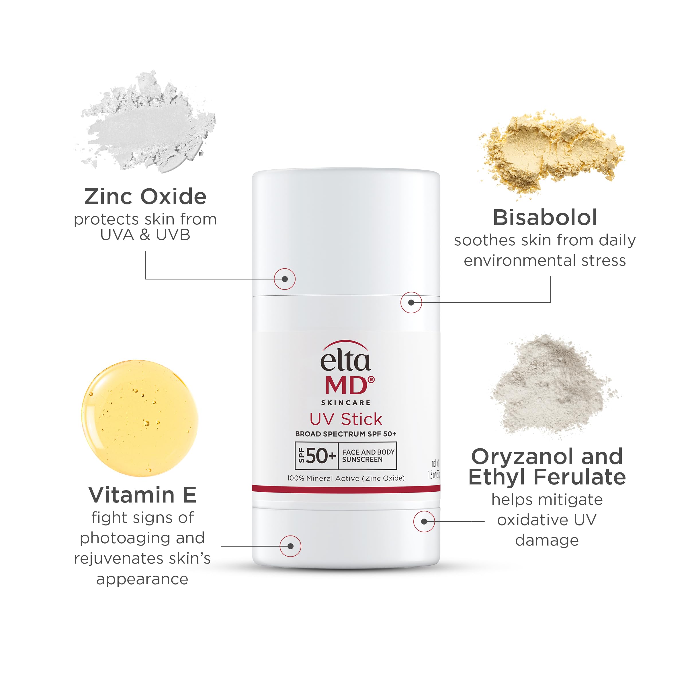 EltaMD UV Stick mineral-zinc-oxide offers mineral-based protection with antioxidant benefits.