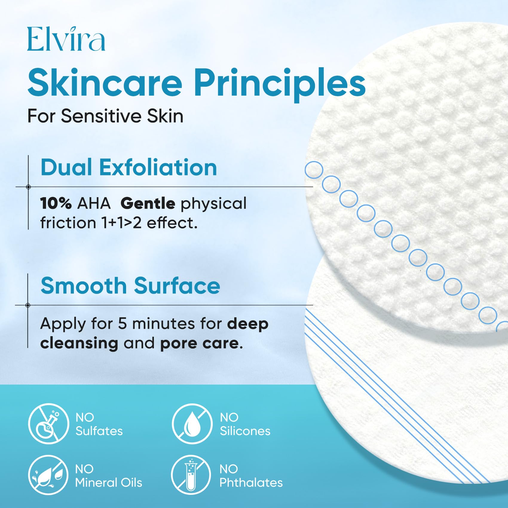 Elvira Glycolic Pads brightening detail suggests clearer-looking skin potential