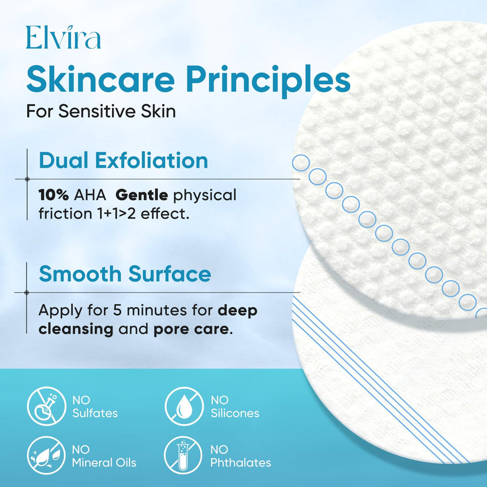 Elvira Glycolic Pads brightening detail suggests clearer-looking skin potential