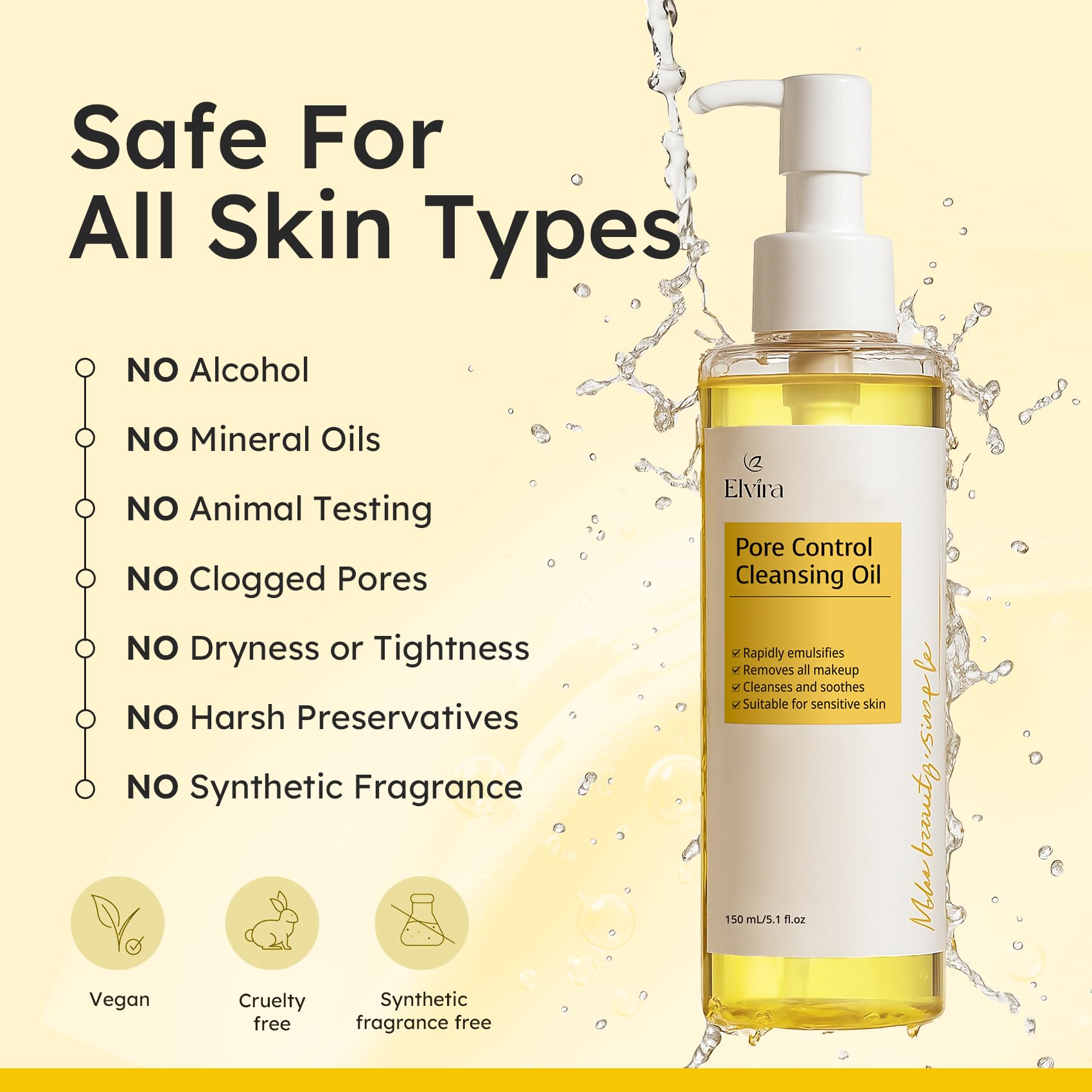 Elvira Pure Cleansing Oil plant oils swirl delivering a hydrating cleanse