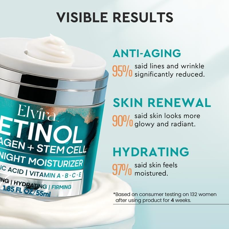 Elvira Stem Cell formula packaging highlights renewal ingredients for skin vitality