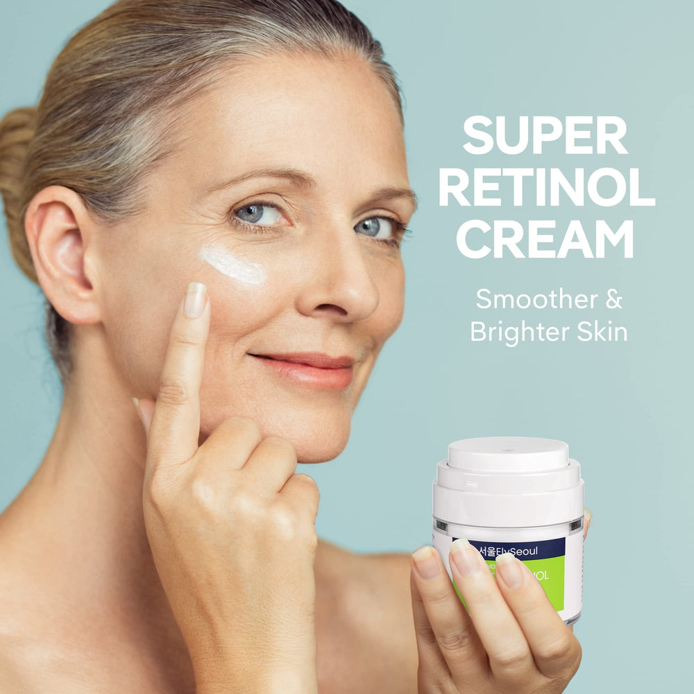 Close-up lid and texture imply gentle yet potent formula from ElySeoul retinol cream.