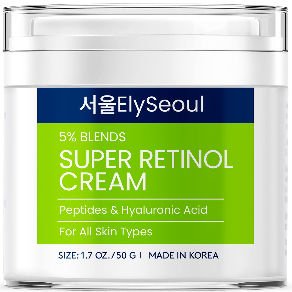 ElySeoul retinol cream face bottle offers premium packaging for daily anti-aging routines.