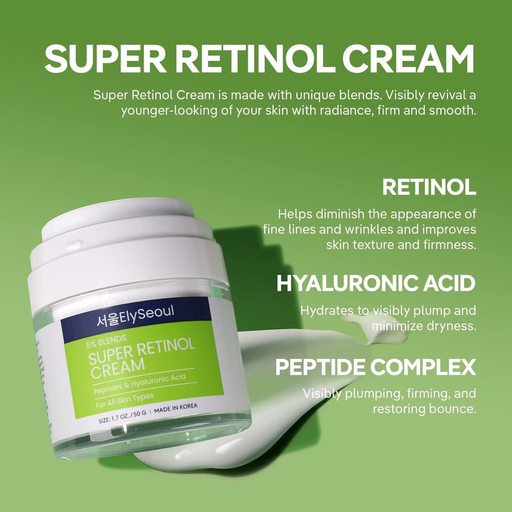 Close-up of texture shows smooth, non-greasy finish from ElySeoul retinol cream.