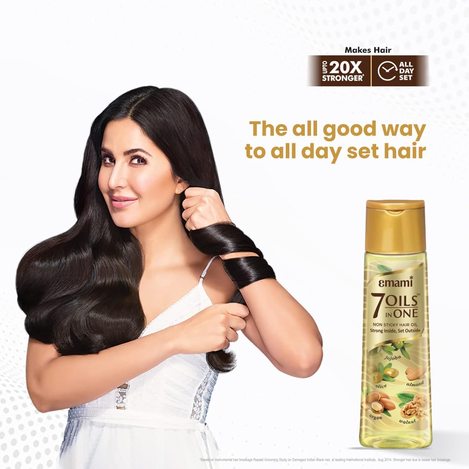 Emami 7-in-1 Hair Oil cruelty-free label indicates gentle, ethical formulation.