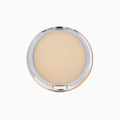 Emani Flawless Matte Powder buildable-coverage swatch shows natural, even tone.