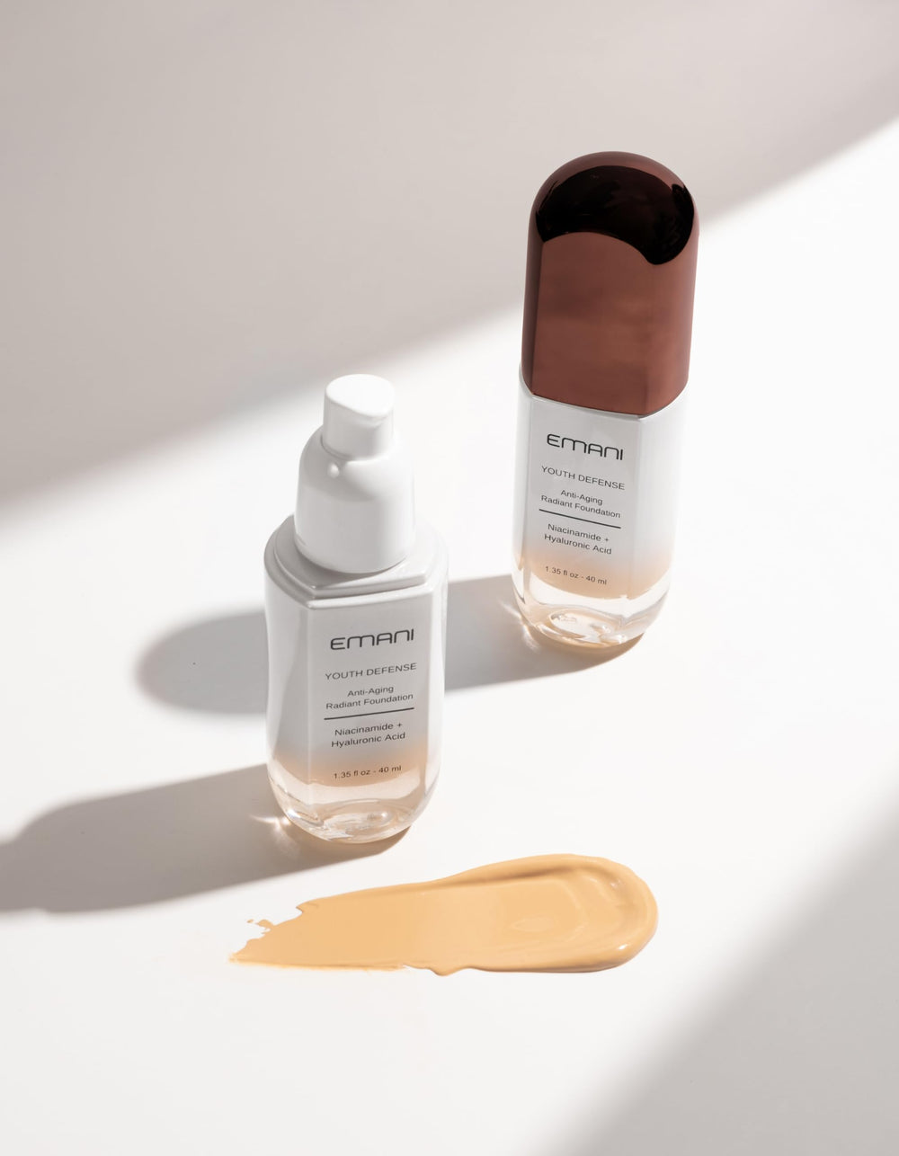 Emani Youth Defense Foundation swatch on skin demonstrates even tone and radiance.