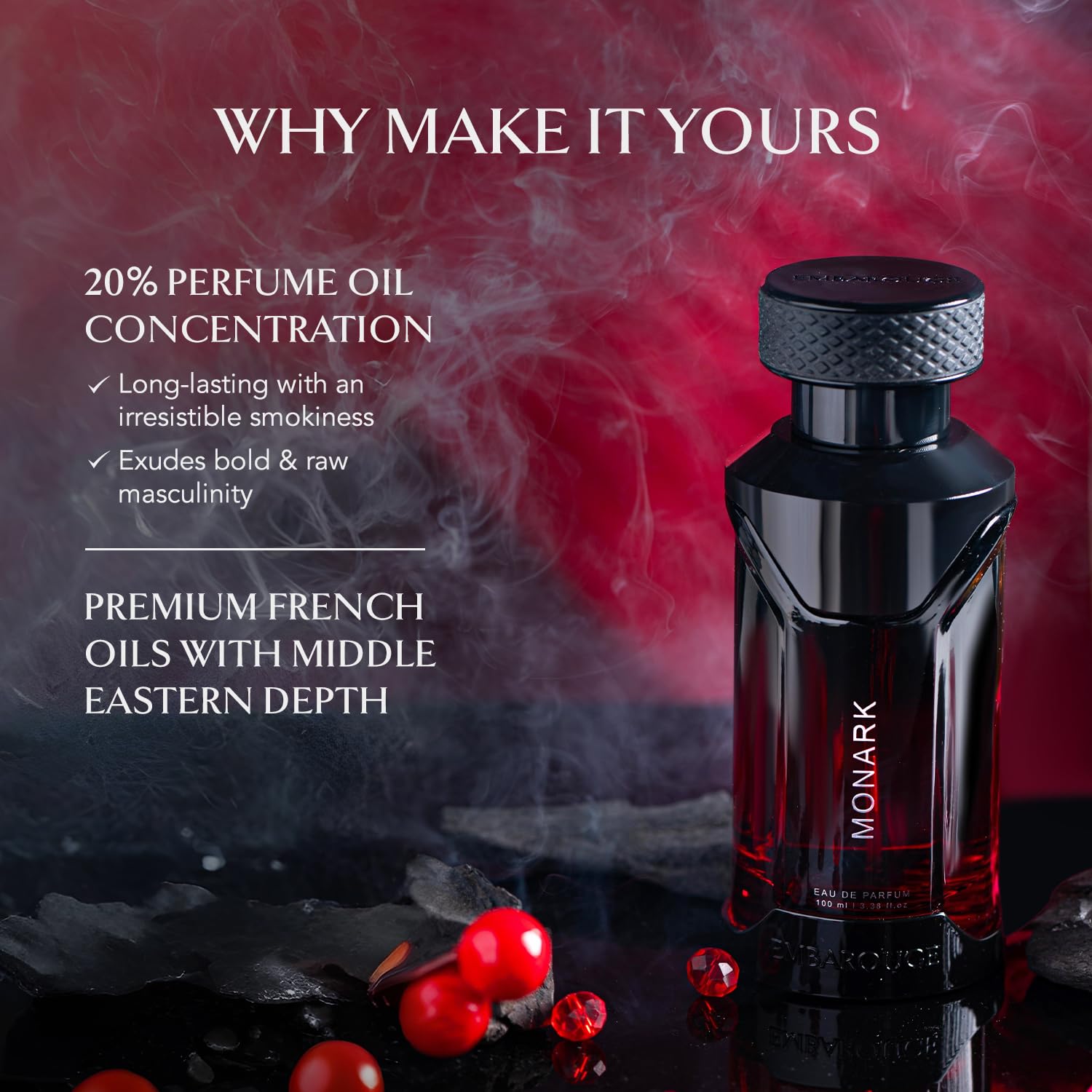 EMBAROUGE MONARK amber wood mood with warm, masculine depth