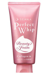 EMBEAUTY SENKA Perfect Whip Collagen bottle shows gentle daily cleansing benefits for skin