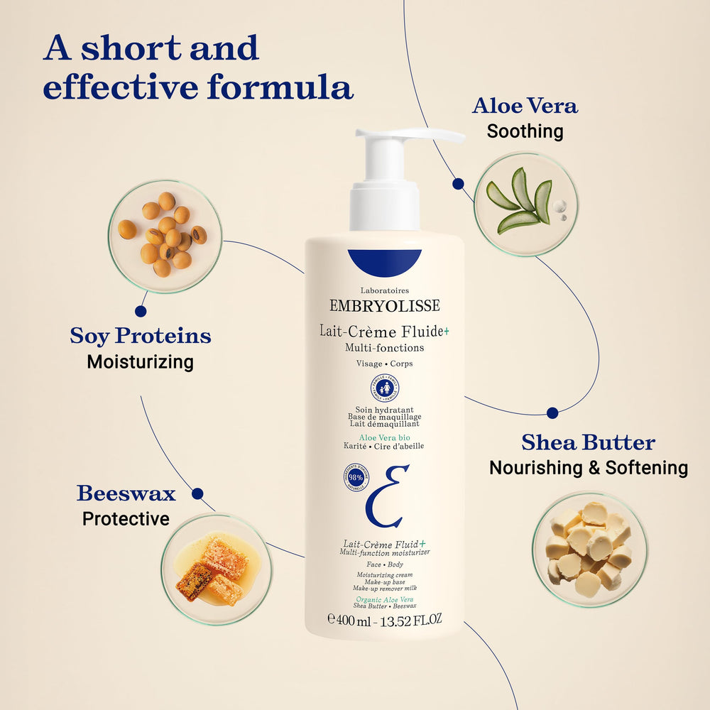 Absorption shot emphasizes non-greasy feel and velvet-soft skin after use