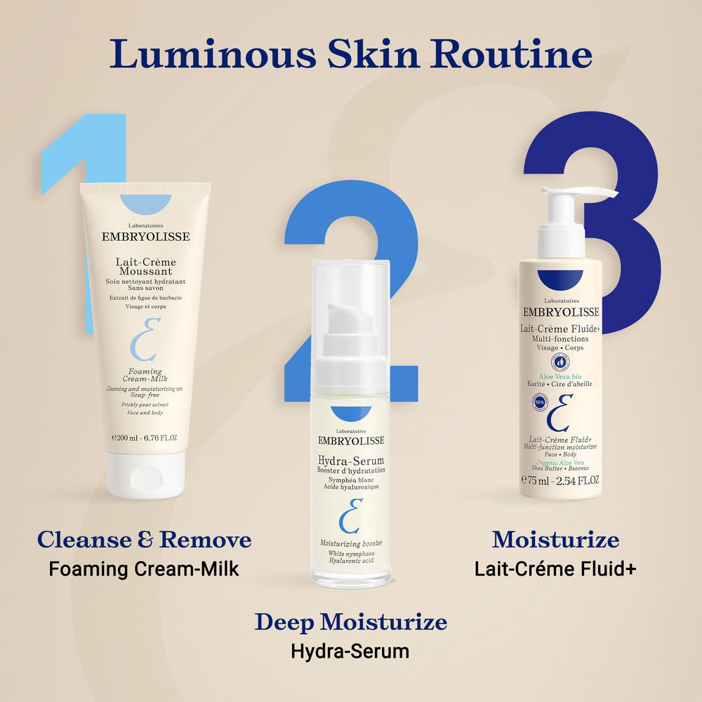 Embryolisse Lait Creme Fluid after-sun care soothes and nourishes exposed skin.
