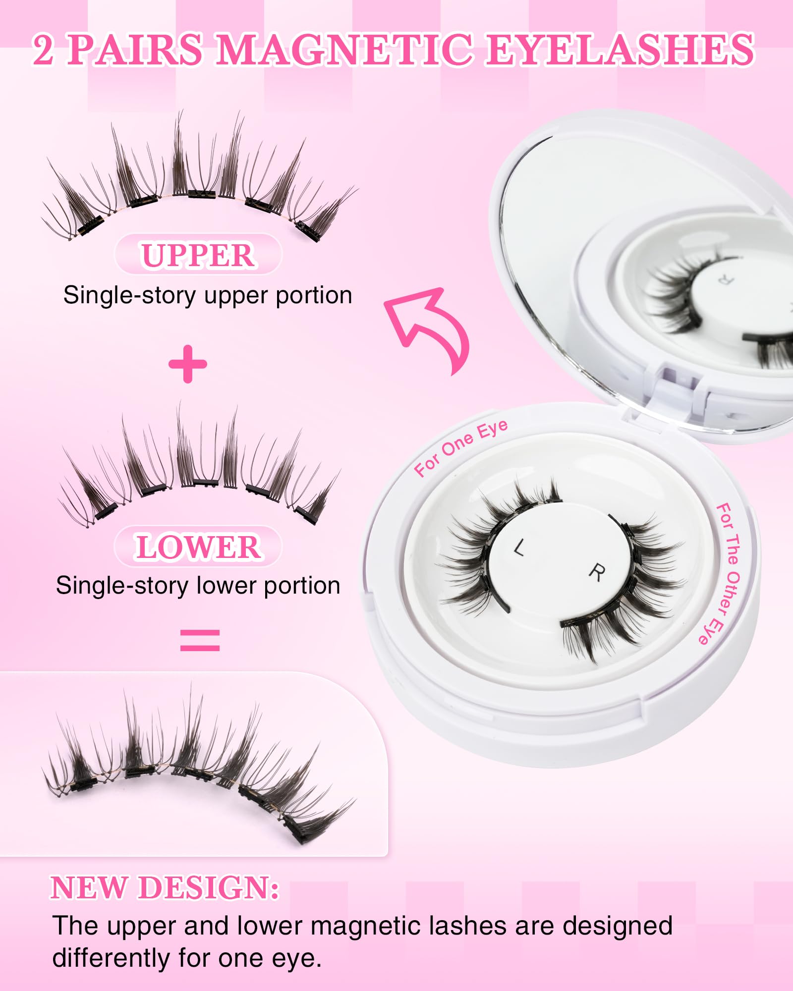 EMEDA magnetic lashes attach with a click for comfortable wear.