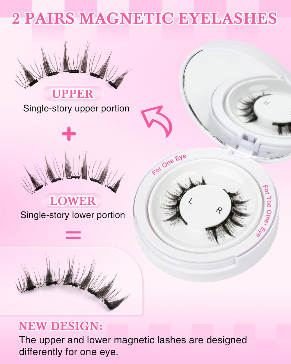 EMEDA magnetic lashes attach with a click for comfortable wear.