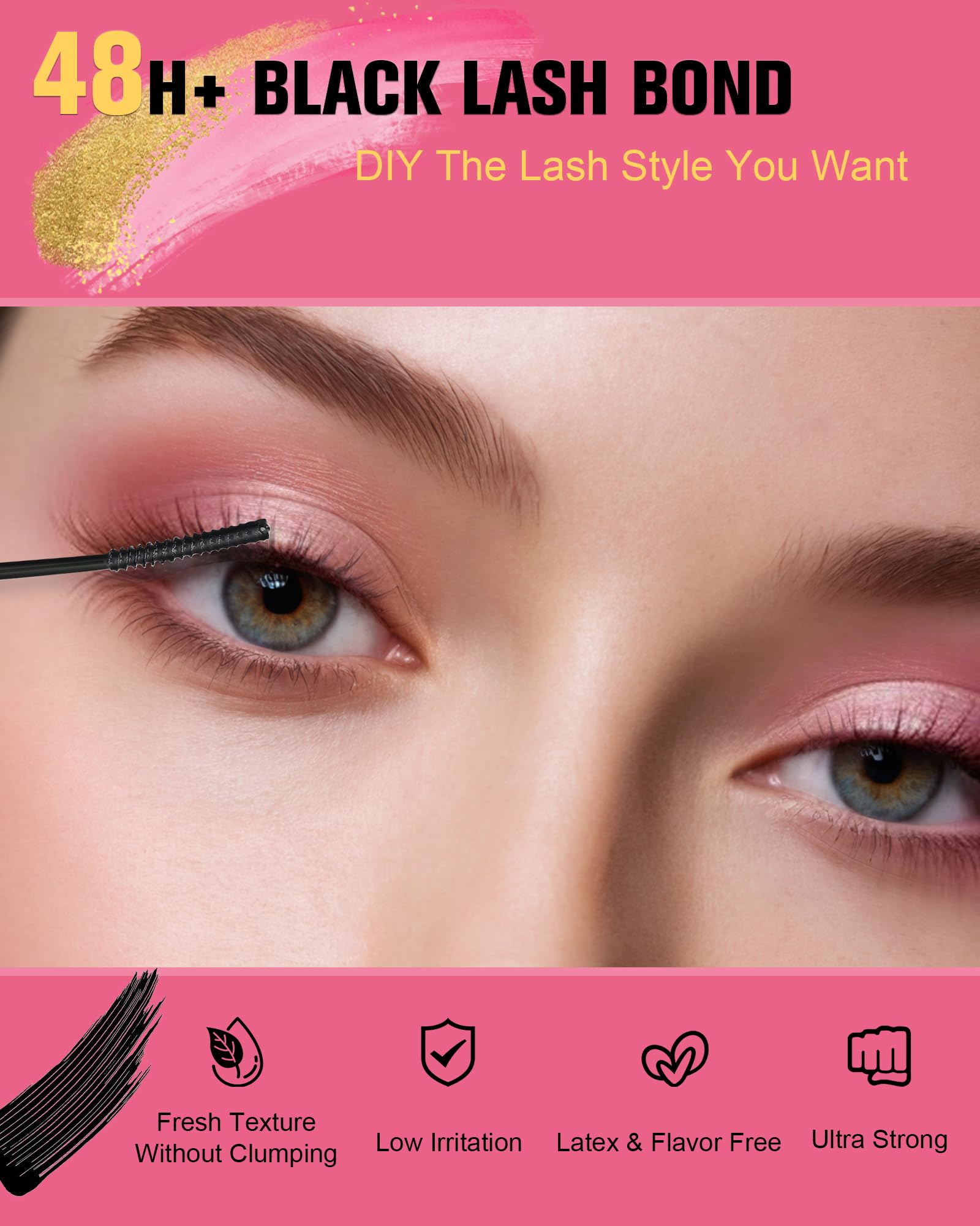 EMEDA Lash Bond brush base enables precise, even base-lash application.