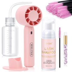 EMEDA lash cleaning kit USB mini fan for quick, even lash drying
