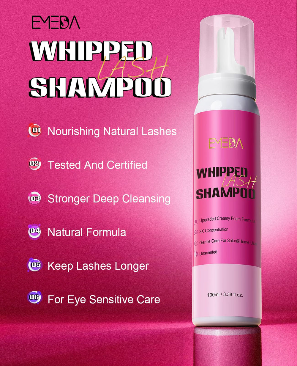 EMEDA lash cleanser kit with brush ready for daily lash care