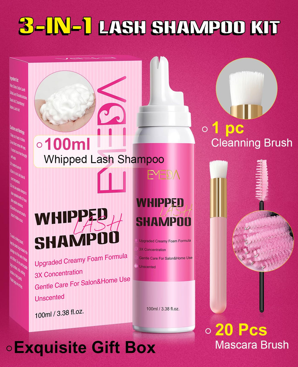 EMEDA lash extension cleanser helps extend lash life by residue removal