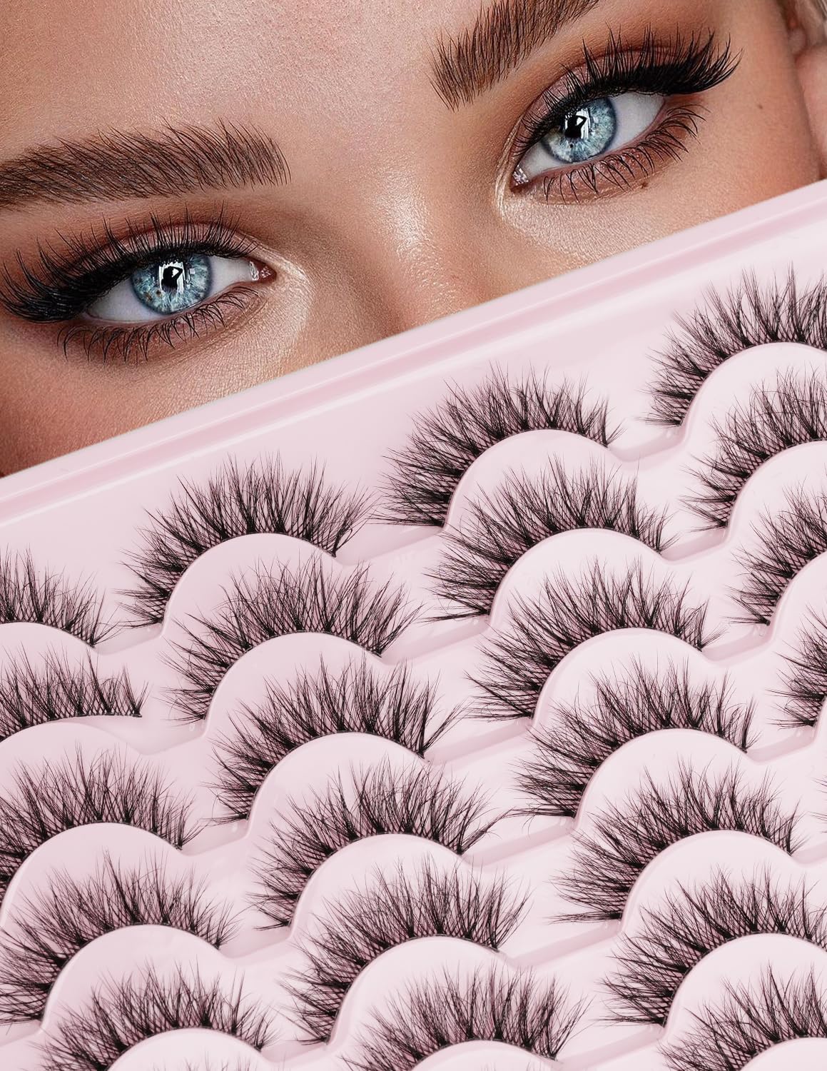 EMEDA clear band lashes blend seamlessly for lightweight comfort