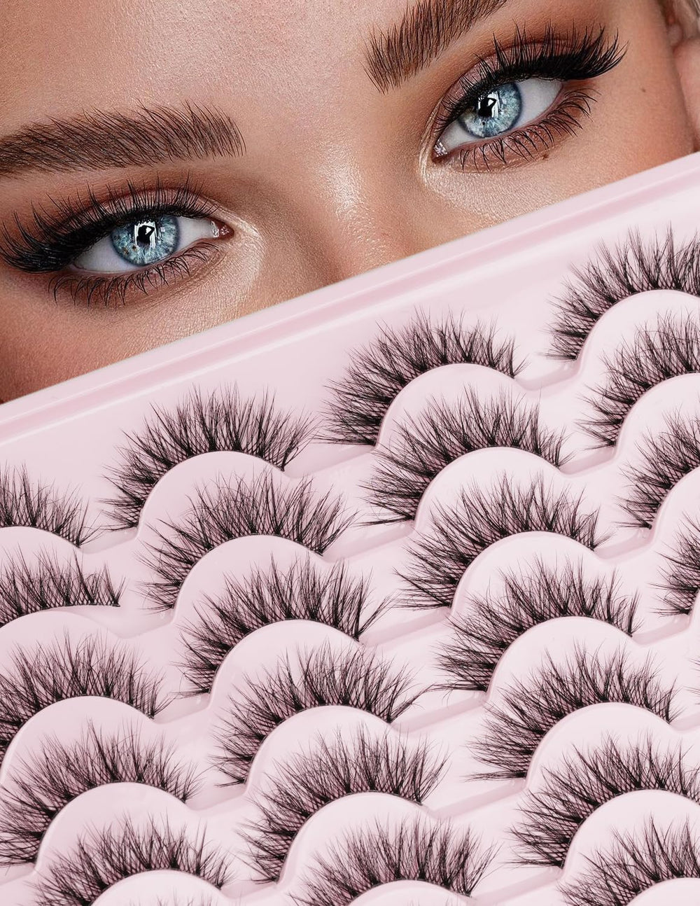EMEDA clear band lashes blend seamlessly for lightweight comfort