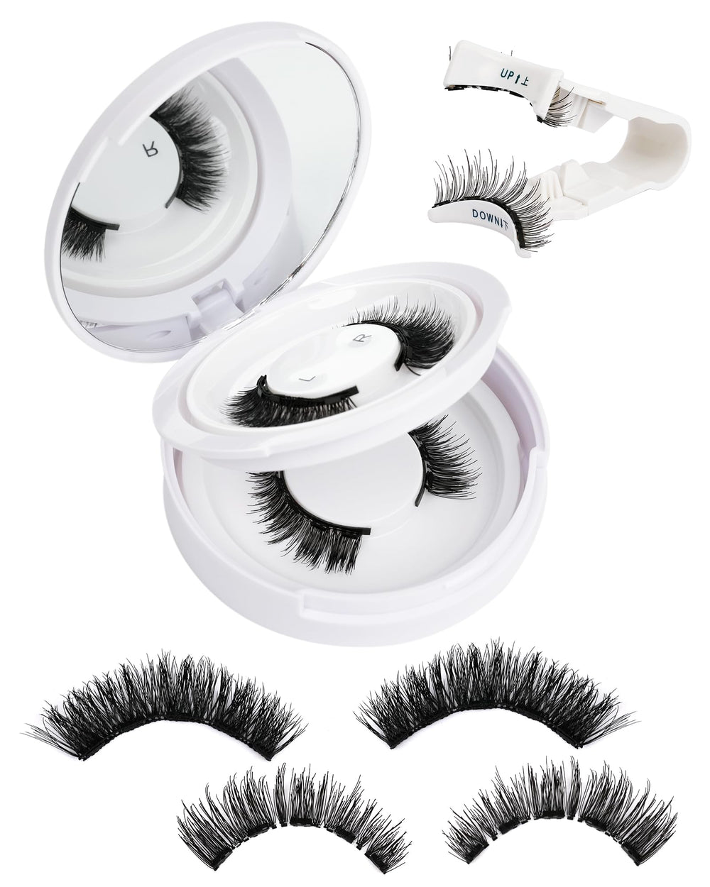EMEDA natural look magnetic eyelashes kit open box for quick daily wear.