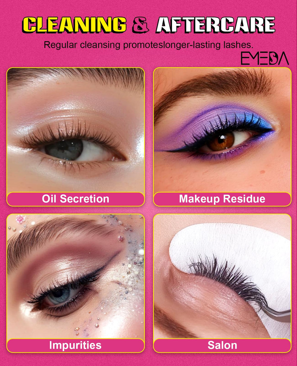 EMEDA pro tips for foam application to optimize lash cleansing