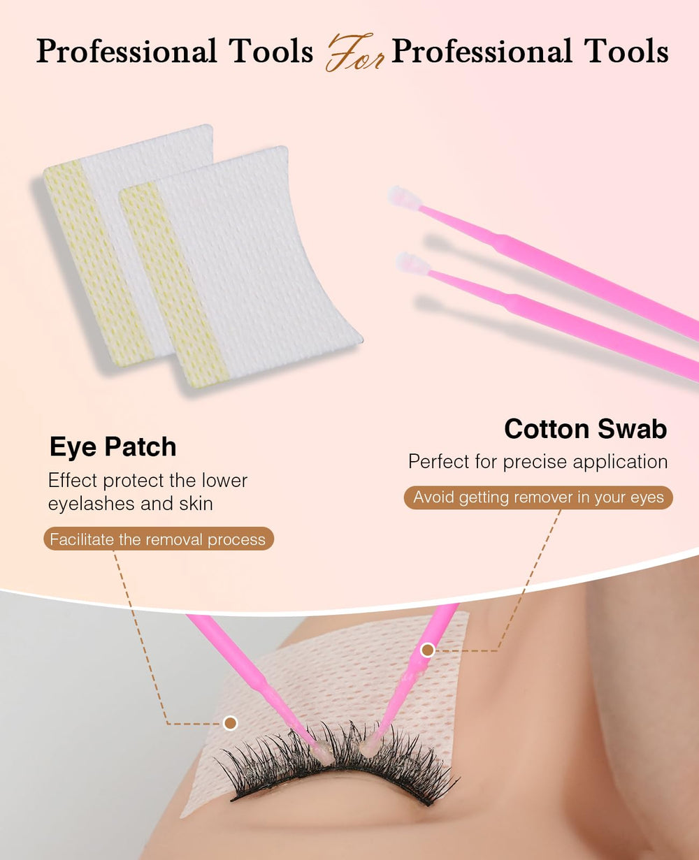 EMEDA cream texture remover closeup during careful lash removal