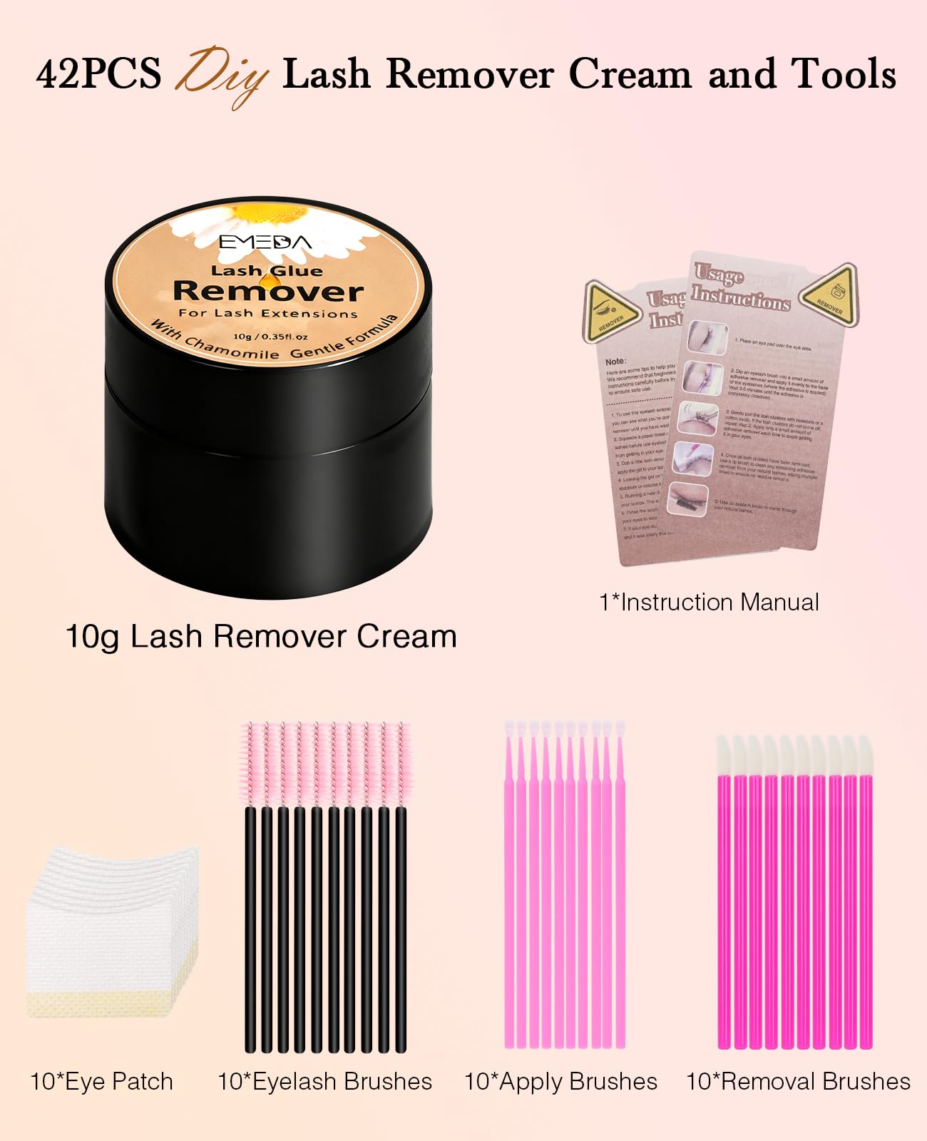 EMEDA professional removal kit tools laid out for precise lash extension removal