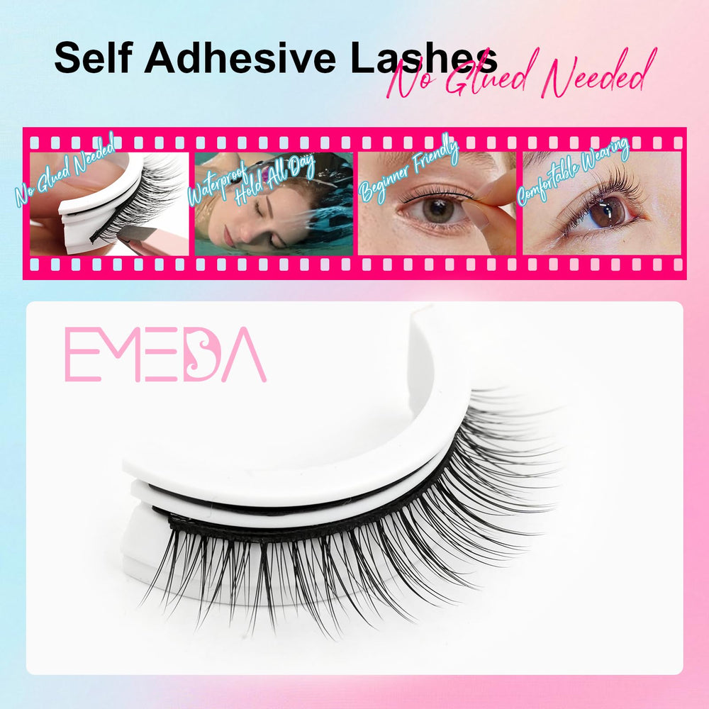 EMEDA five-pair pack of self-adhesive lashes for quick styling