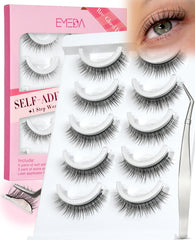 EMEDA self-adhesive eyelashes with 10mm wispy fibers for natural look