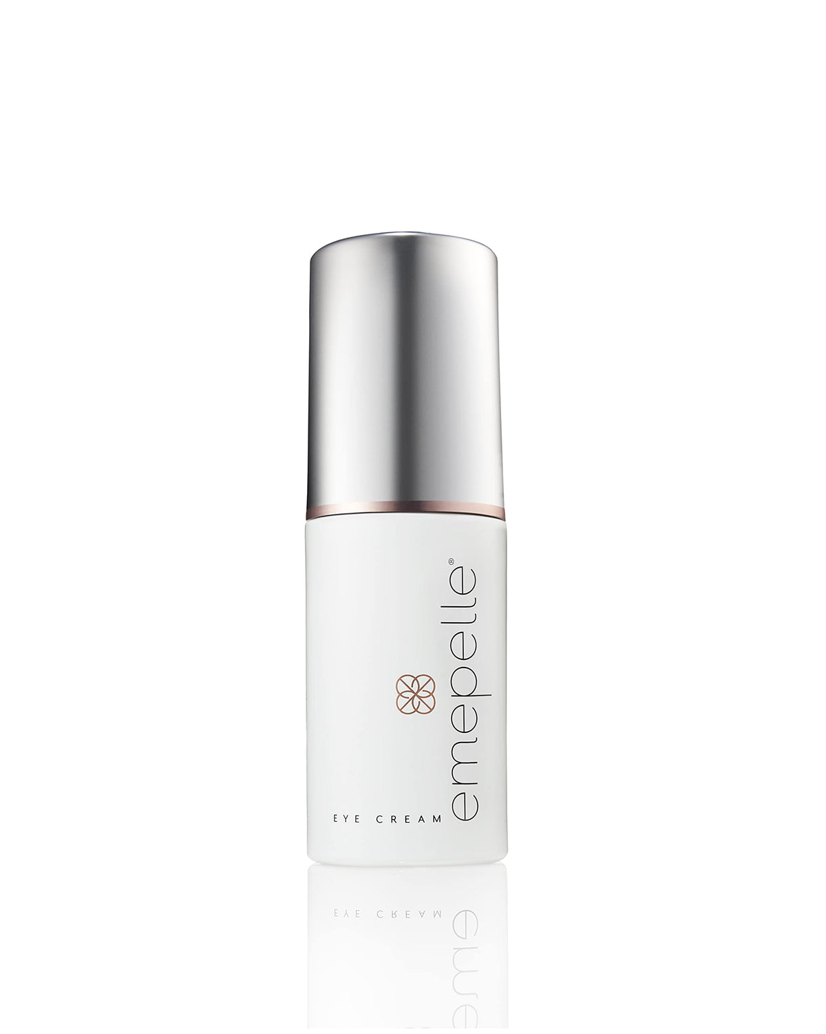 Emepelle Eye Cream jar close-up showing creamy texture for brightening around the eyes.